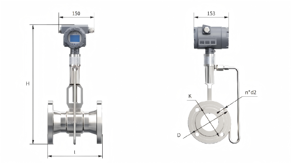 VRd系列涡街示意图 VRd系列涡街示意图
